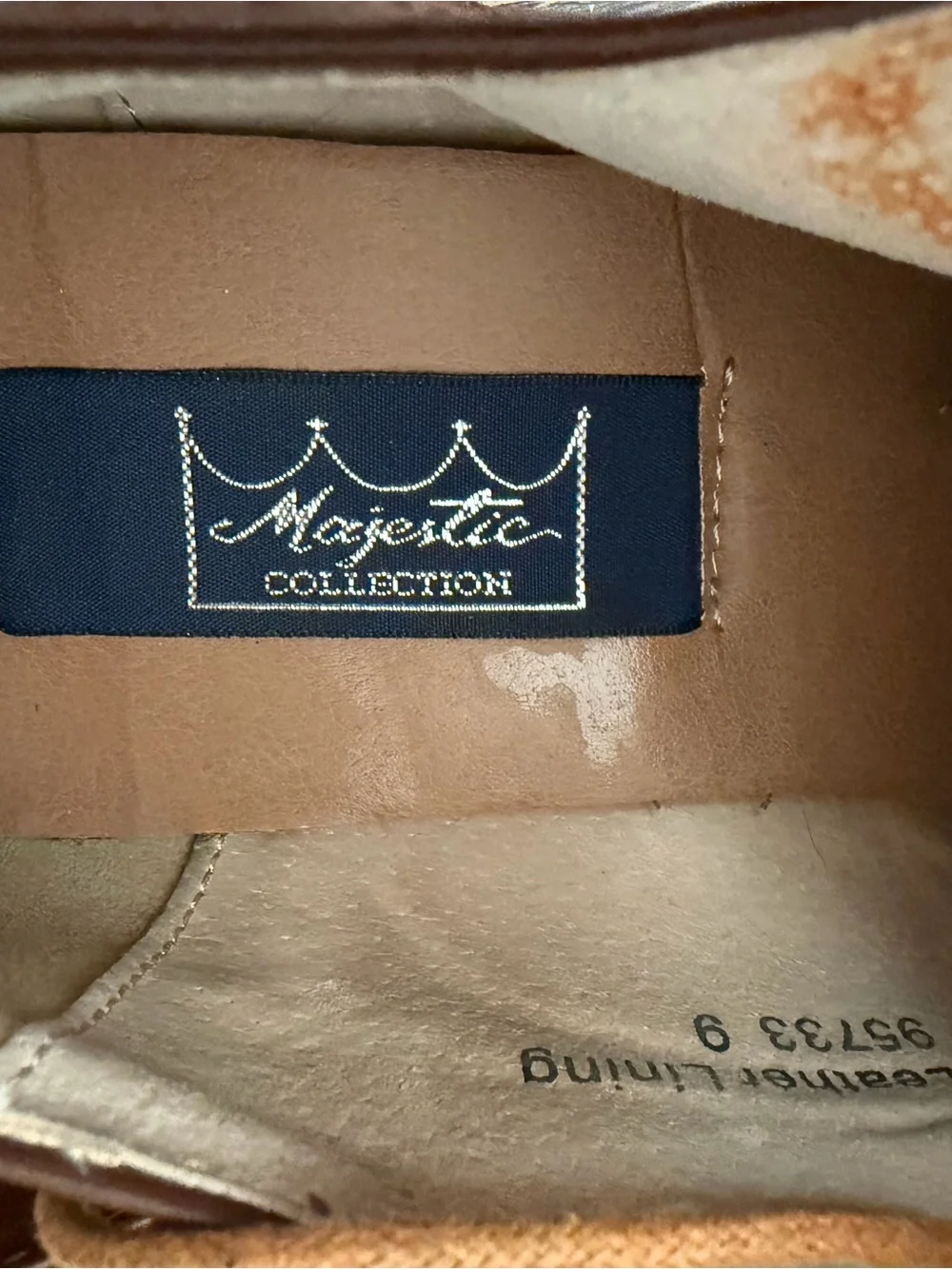 Majestic Tan Brown Leather Perforated Derby Shoes